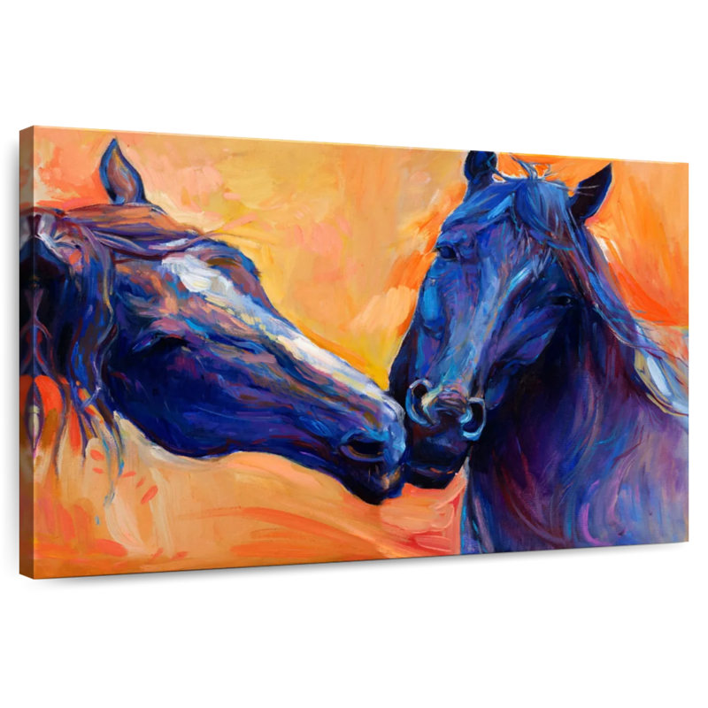 Brampt Blue Horses, 8" H x 12" W