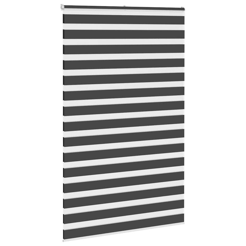 George Oliver Zebra Blind Polyester, Black, 145cmW x 230cmL