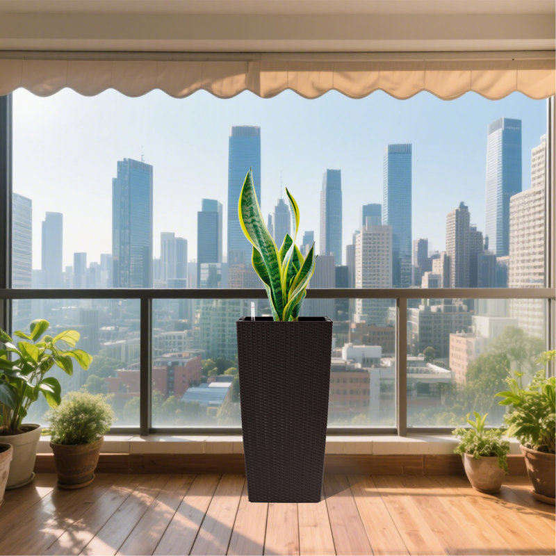 30 In Tall Large Flower Pots Planter With Self-Watering Drainage Holes&Inner Trays Indoor Outdoor Plant Pot With Drain Holes, Water Level Monitor, Inner Bucket For Garden, Patio, Porch, Backyard,Brown