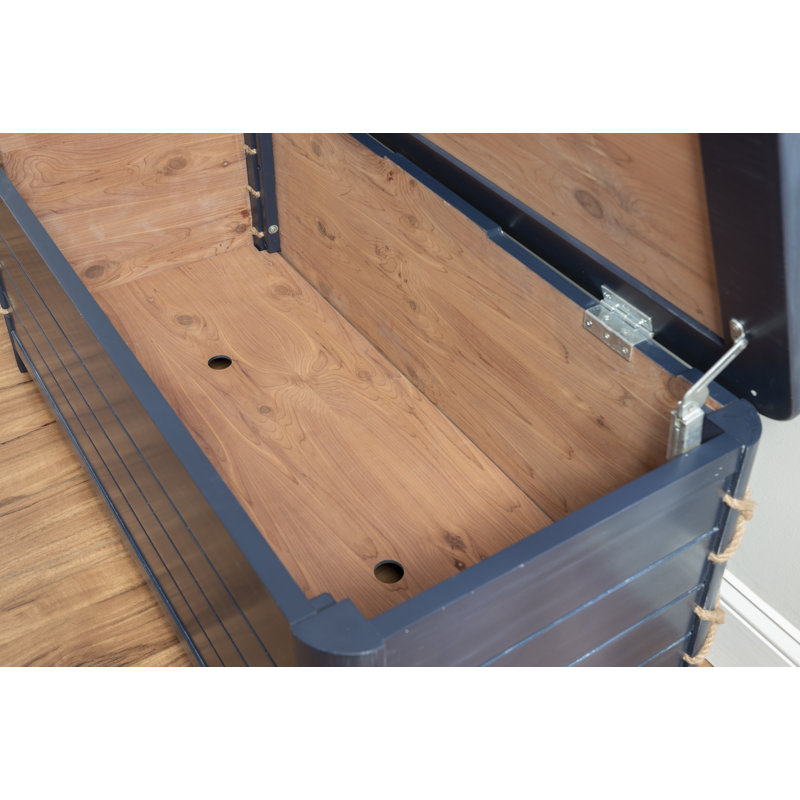 Coffre de rangement en bois doublé de cèdre Sydney, Bleu