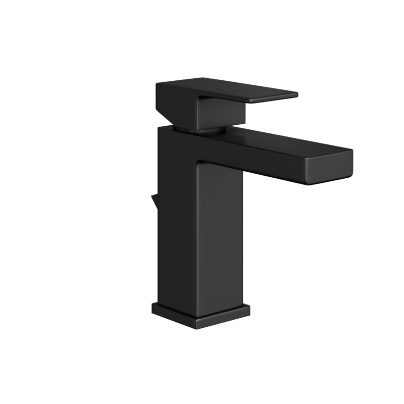 Single-Hole Bathroom Faucet with Drain Assembly, Matte Black