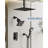 Ceiling Mount Pressure Balanced Shower System, 10" Dual  Showerheads System with Filter and Valve-128488830