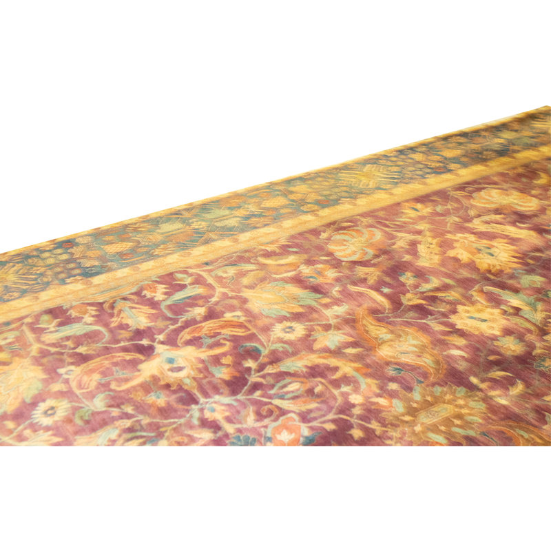 High-Quality Hand-Knotted Red And Blue Area Rug