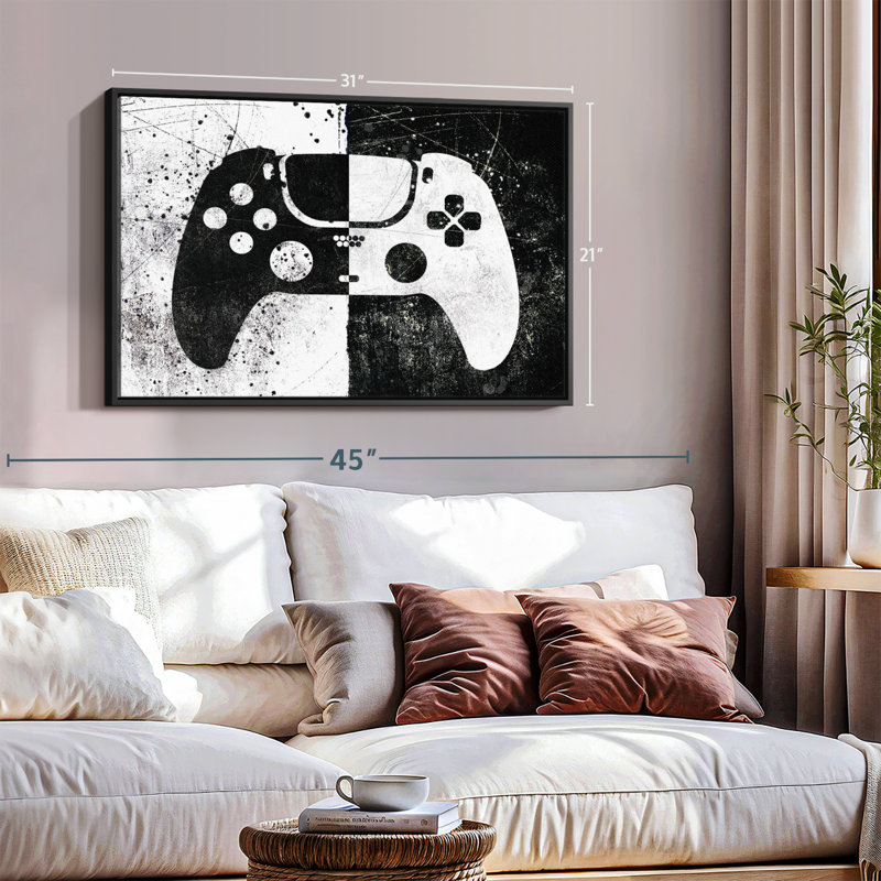 " Grunge Game Controller Canvas Print " Print, 21" H x 31" W