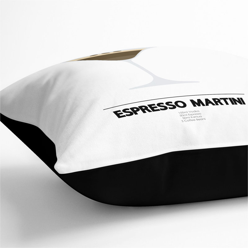 Espresso Martini Scatter Cushion, Black, 40cm H x 40cm W x 15cm D
