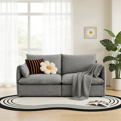 Canapé modulaire 65,2 po pour le salon, canapé rembourré Comfy Cloud avec housses amovibles et lavables, tissu anti-dégâts