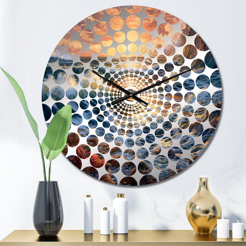 Aviah - Modern Beach Wall Clock, Small