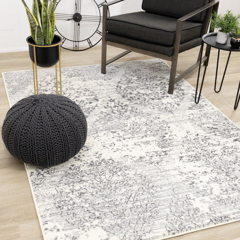Tapis ivoire à motif géométrique Vihana