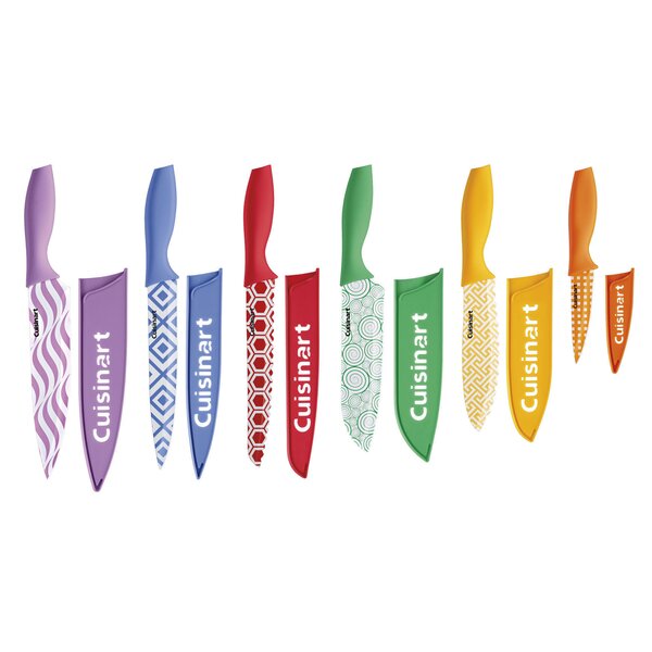 Cuisinart 12-Piece Ceramic Coated Color Knife Set with Blade Guards -  Includes Chef, Slicing, Bread, Santoku, Utility, Paring Knives - Multiple  Colors in the Cutlery department at