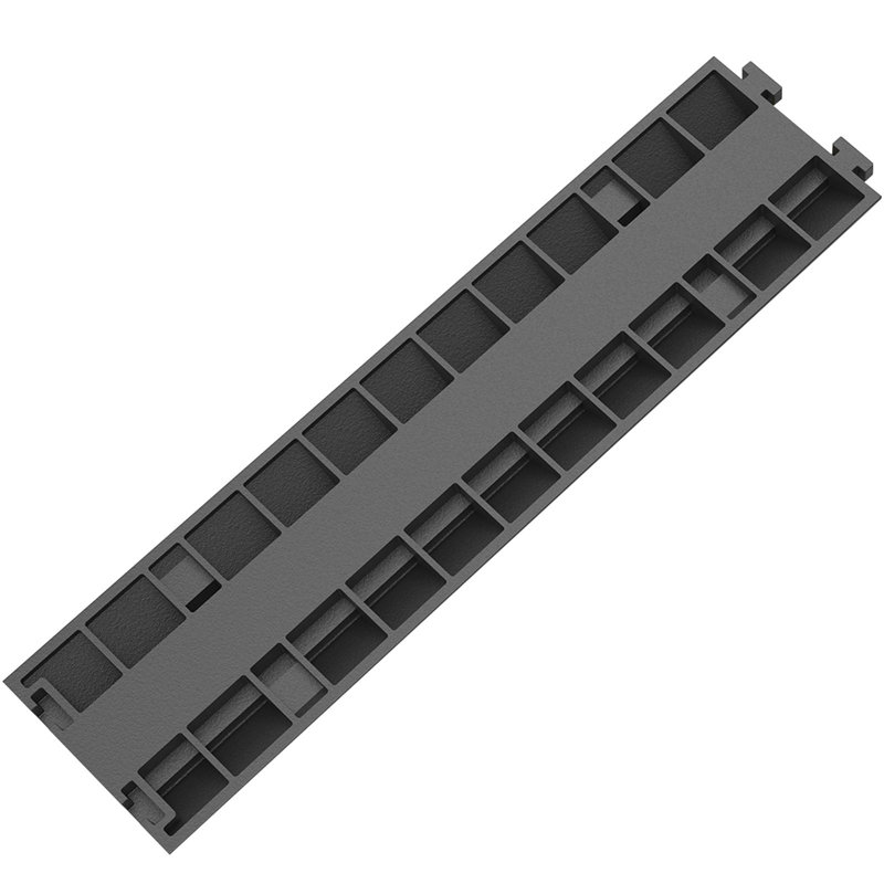 Cable Protector Ramp 40" L x 9.7" W x 2" H with 2 Channels, Rubber with PVC Cover, 5-Pack Modular Speed Bump, Black/Yellow, 11000 lbs Load Capacity Flip-Open Design