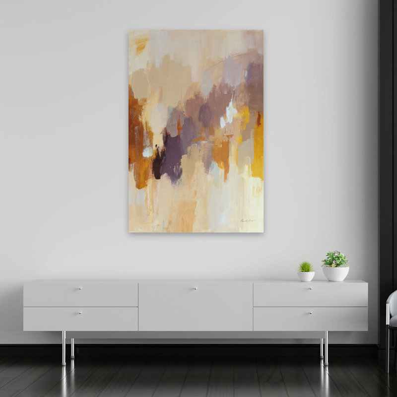 Tribal - abstrait noir brun crème, H 60 po x l 40 po