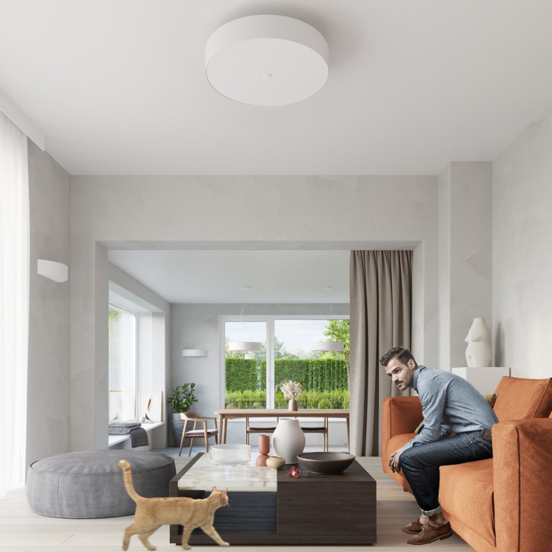 Skala Semi Flush Mount, 15cm H x 60cm W x 60cm D, White