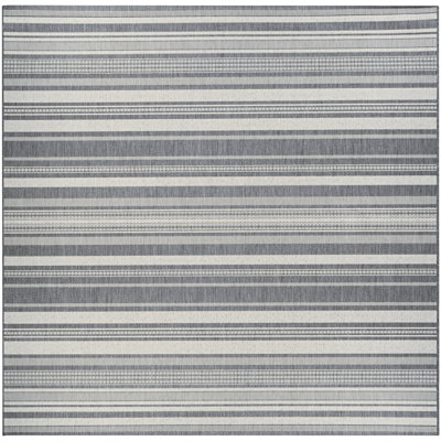 Sania Striped Champagne Grey Indoor Outdoor Area Rug