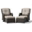 Ensemble de 4 chaises et repose-pieds en osier avec coussin touffeté Holoman-130062981