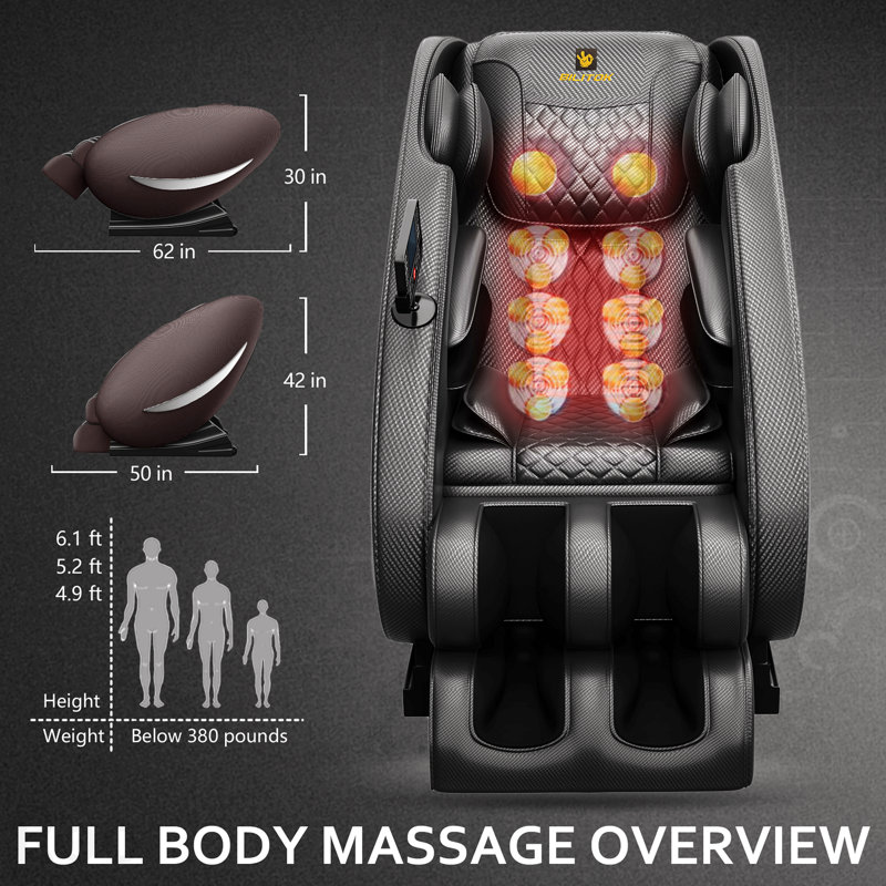 Fauteuil de massage inclinable sans gravité avec pression d'air corporelle complète, accessoires