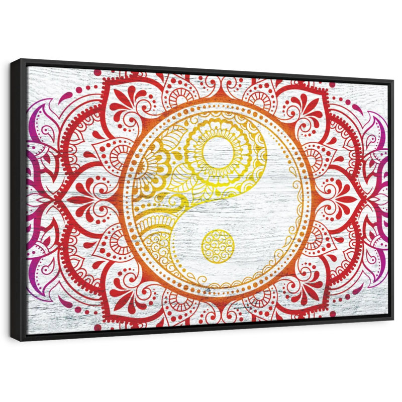 Decor Elements " Mandala Yin Yang Wall Art ", 9" H x 13" W