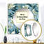 «Oceanic Foliage Botanical Pattern III», art mural miroir carré tropical pour salle de bain-100991472