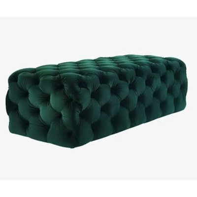 Qunef 120cm Wide Tufted Solid Colour Pouffe Ottoman with Storage