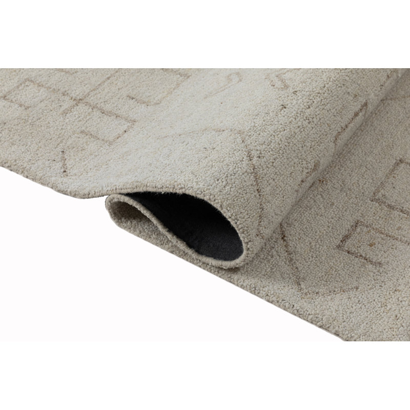 Tapis d'intérieur en laine touffeté Écru, 2 pi 6 po x 8 pi