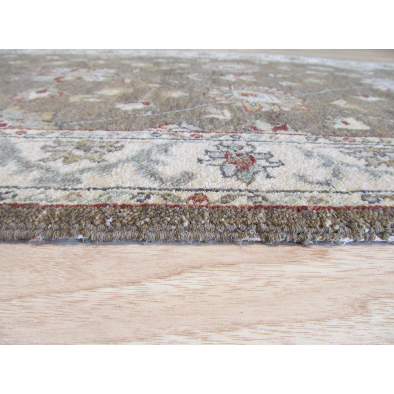Hand Knotted Wool Floral Area Rug in Brown