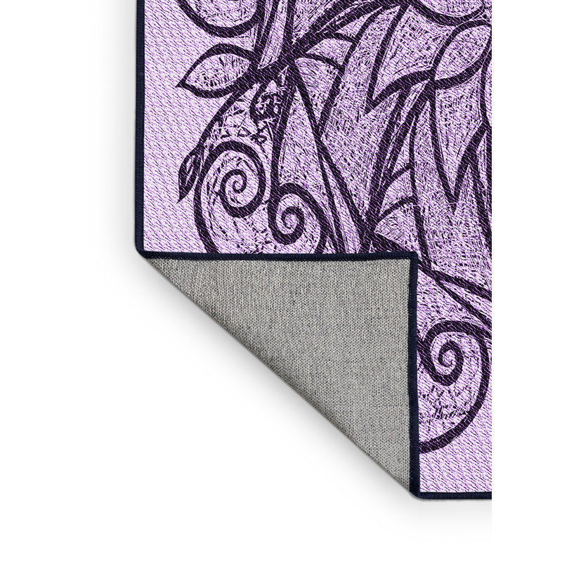 Tapis mauve tissé à la machine, Rectangle 8 pi x 10 pi