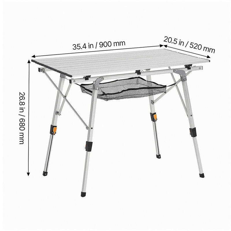 Couche de maille pliante en aluminium pour table de camping