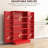 Red Kitchen Rack, 41", With 12 Door Shelves & Firm Storage Pantry Cabinet Double Doors Adjustable