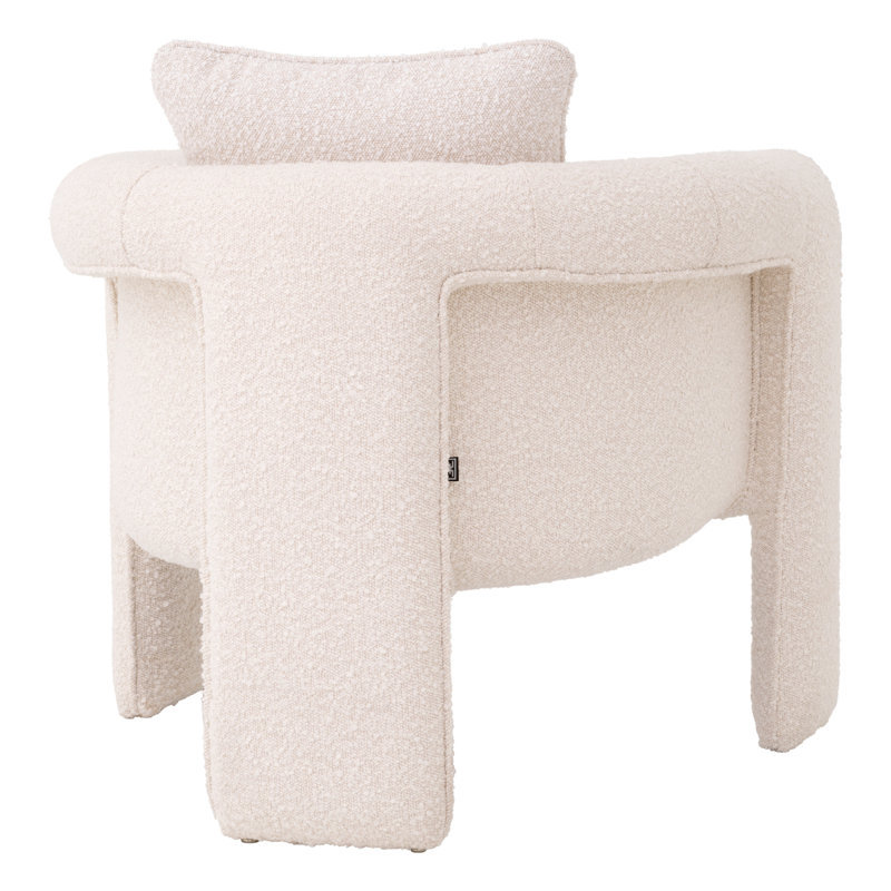 Toto Barrel Chair, Bouclé Cream Polyester Blend