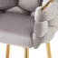 Ensemble de 2 tabourets de comptoir 28 po 28 po, tabourets de comptoir gris avec structure en fer, dossier et coussin moelleux, repose-pieds, convient à la cuisine / chambre à coucher / salle à manger.-1434915301