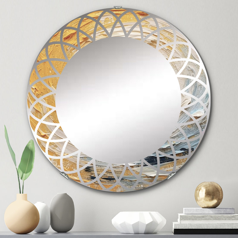 Woodmoor - Miroir mural moderne rond, 24 po x 24 po