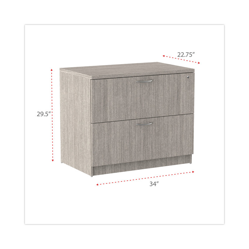 Gray 34'' Wide 2-Drawer Legal Size File Cabinet