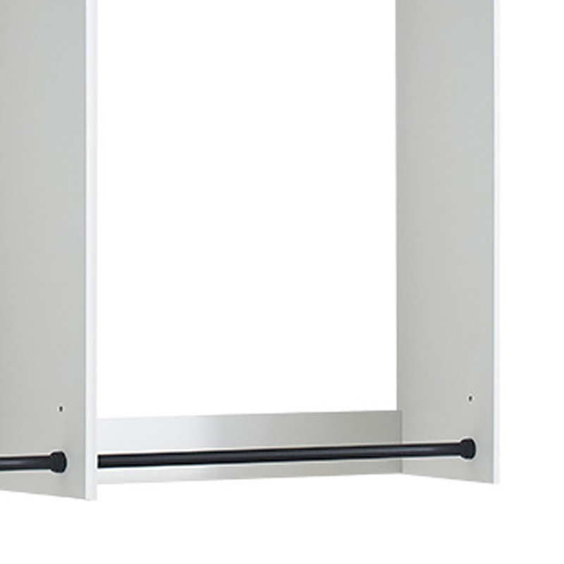Vedz Wall Mounted Closet Set, 6 Hanging Rods, Melamine, White/Black