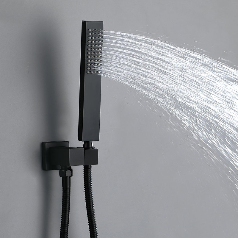 Pomme de douche thermostatique à fixation murale avec douchette à main avec valve brute Thermostatic