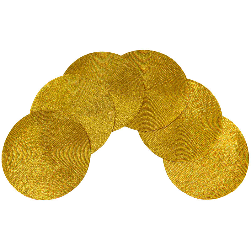 Jovetta 100% Polyester Round Placemat, Gold