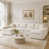 Velours côtelé beige et blanc