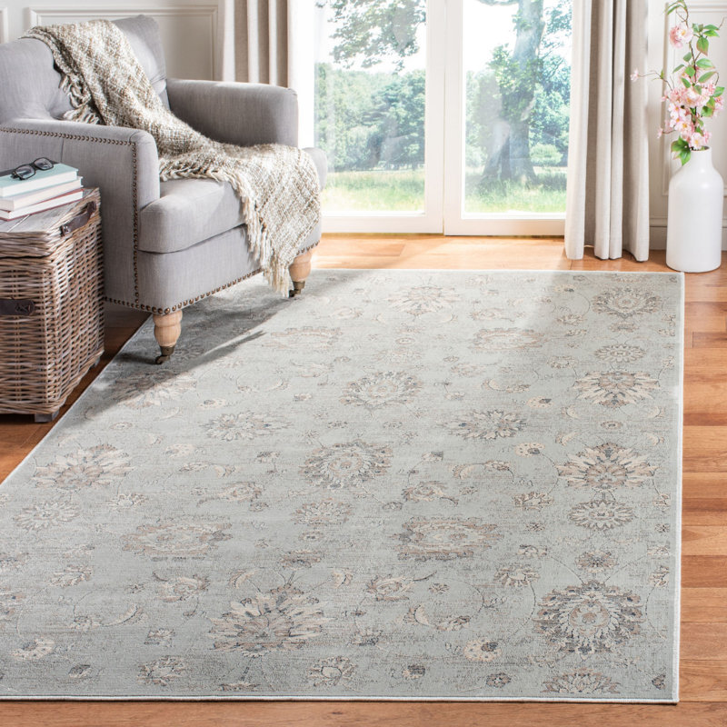 Huck Performance Floral Rug, Rectangle 4' x 6'