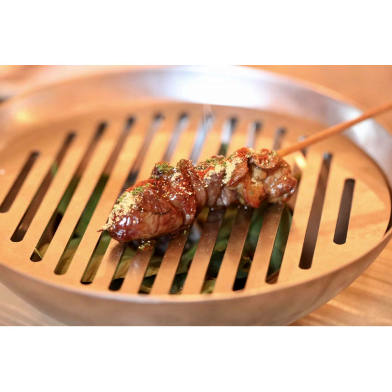 Table Grill with Natural Stones - 12.66" - 1 Piece - Stainless Steel, 12.6" x 2.68"