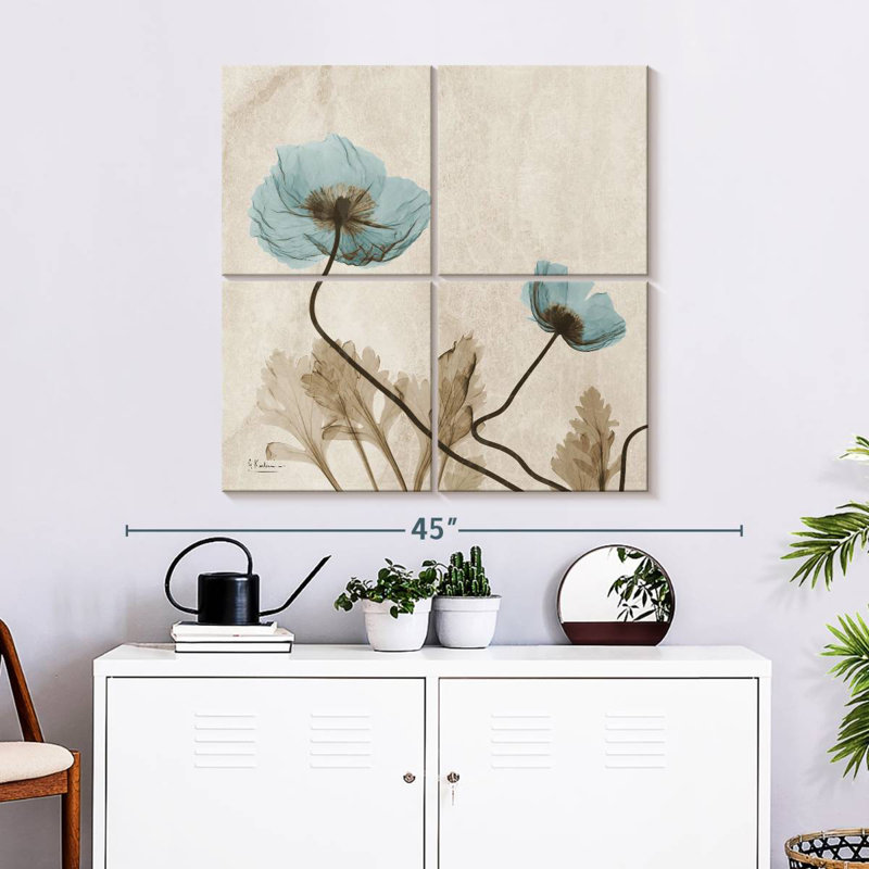 Blue Poppy X-ray, 32" H x 32" W
