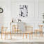 Modern Dining Chairs Set of 4, Wood Grain Steel, Farmhouse Kitchen