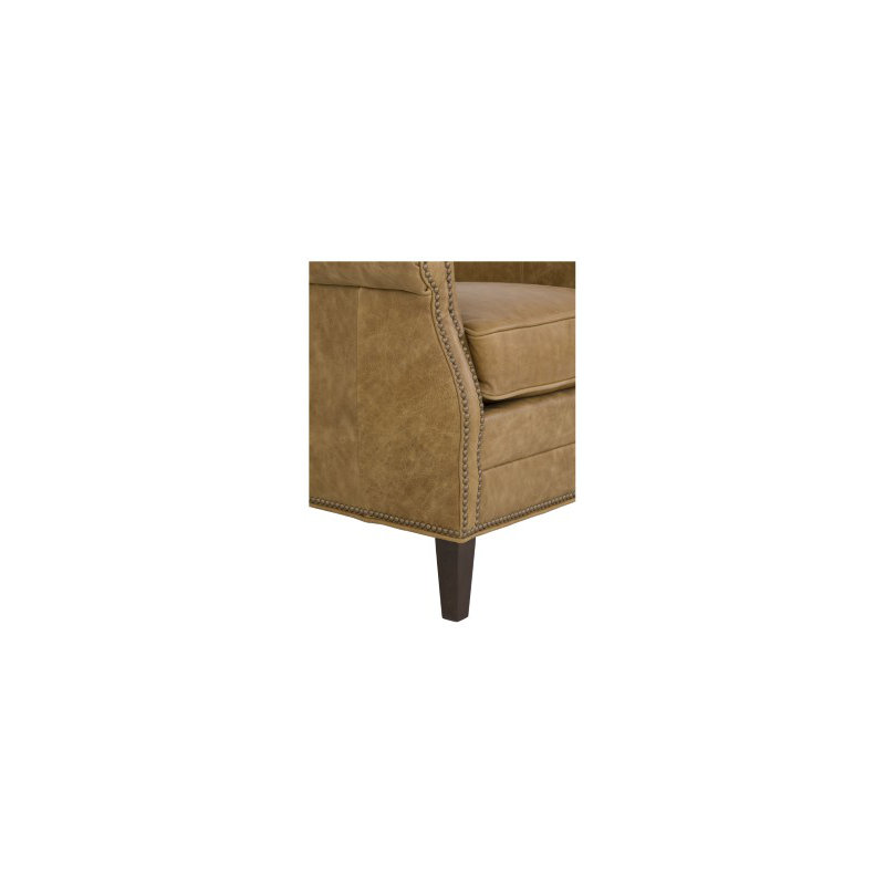 Dresden 29" W Top Grain Leather Club Chair, Aged Bronze, 1181 Pearl Genuine Leather, Espresso