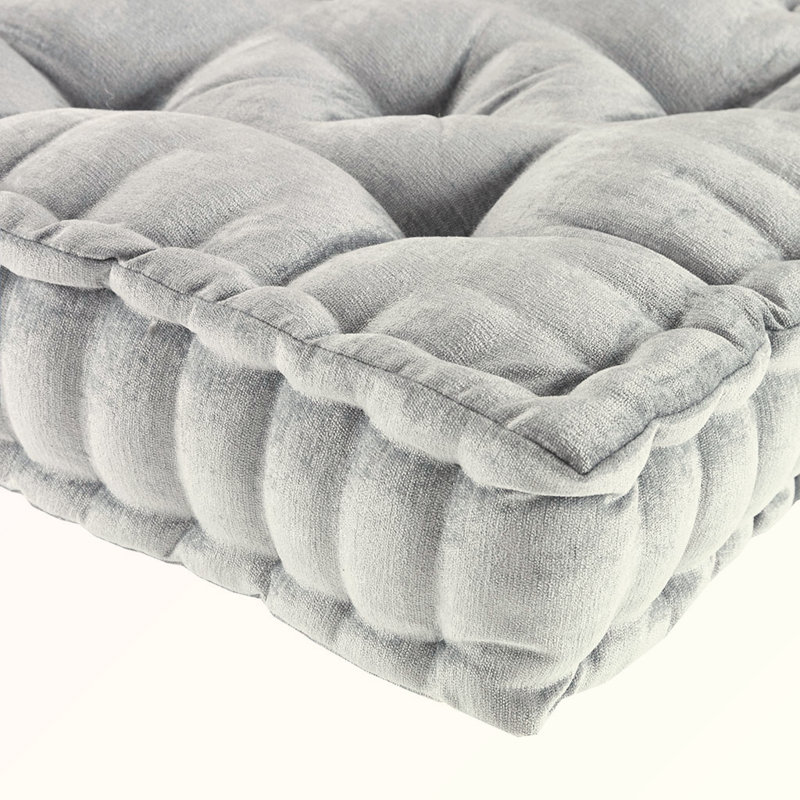 Coussin de sol carré en poly chenille, Gris