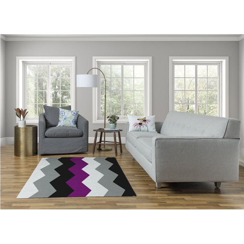 Chenille Chevron Indoor Rug, Rectangle 4' x 6'