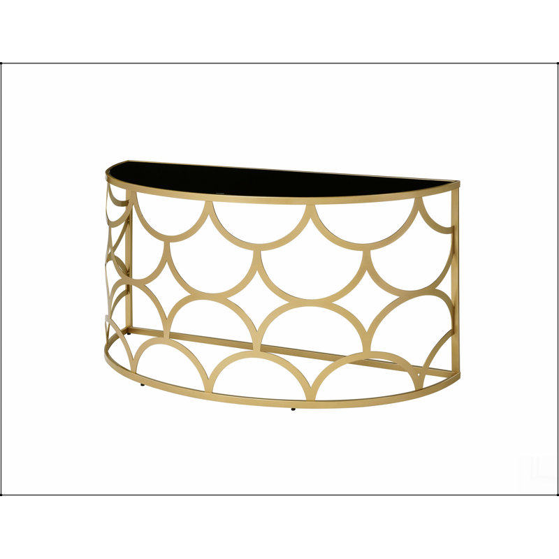 Altus Gold Finish Console Table