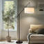 Lampe sur pied moderne 70 po Hudson avec hauteur réglable, finition noire et abat-jour tambour en tissu beige, ampoule incluse-62954039