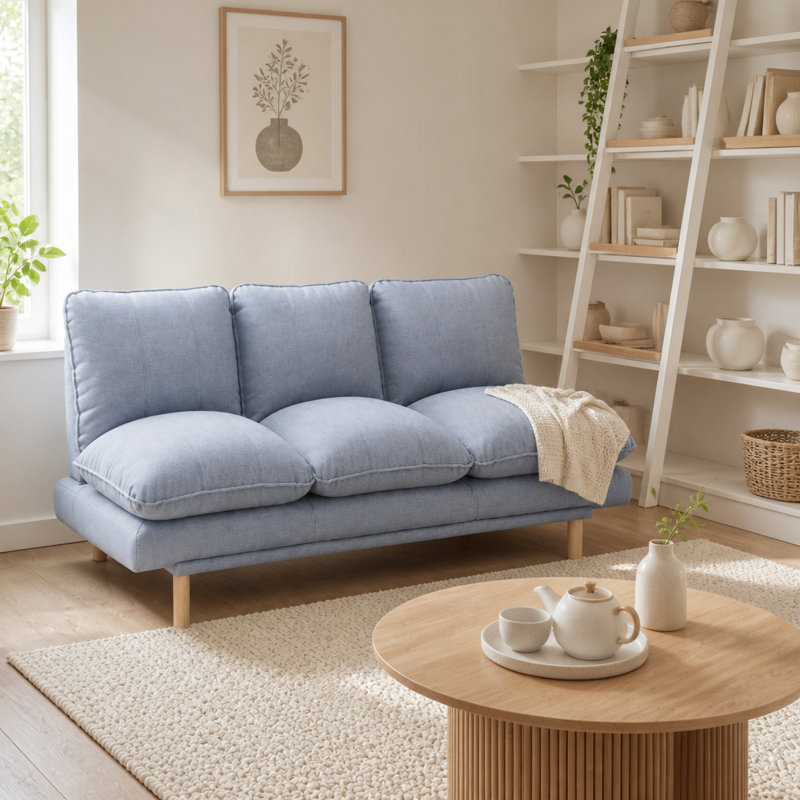 3 Seater Fabric Sofa Bed, Grey