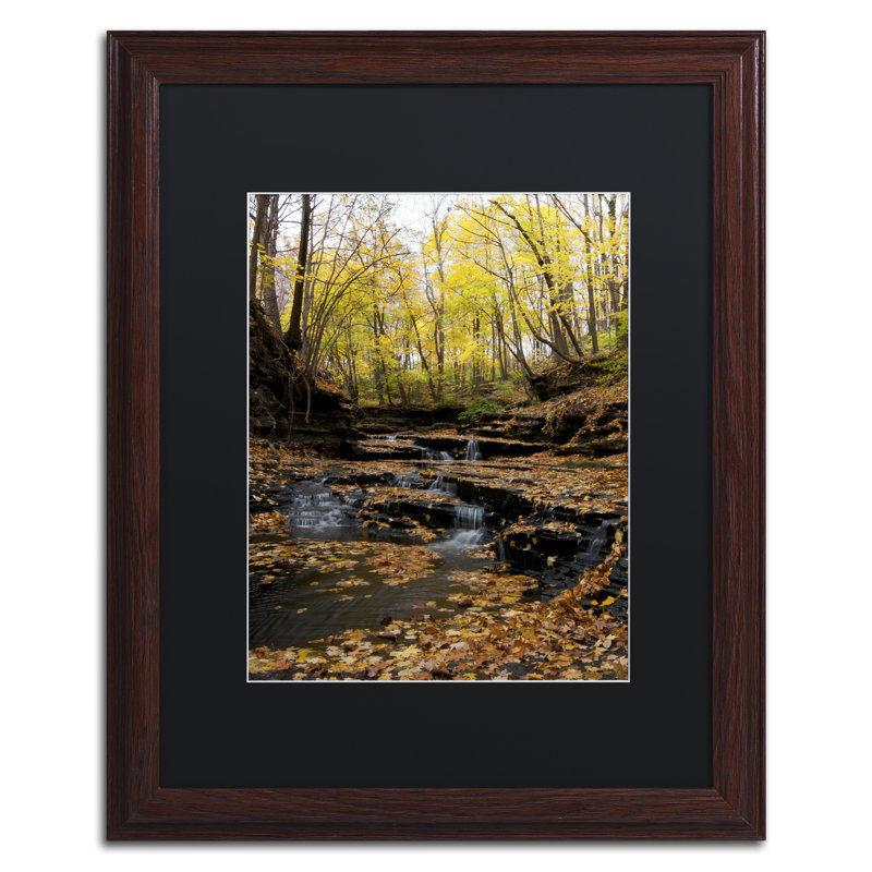 Art mural lakeview automne chutes, H 14 po x l 11 po, Bois