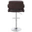 Tabouret de bar réglable brun et chrome