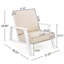 Ensemble de 2 chaises longues de patio avec coussin beige et structure en bois d'acacia blanc pour un confort moderne-825828251