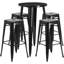 Ensemble de tables de bar rondes intérieur / extérieur en métal 30 po avec 4 tabourets sans dossier Colbert-24678656-24678664
