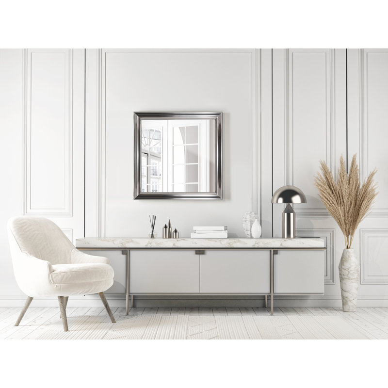 Emsworth Plastic Flat Mirror, 63.4 cm H x 83.4 cm W, Nickel